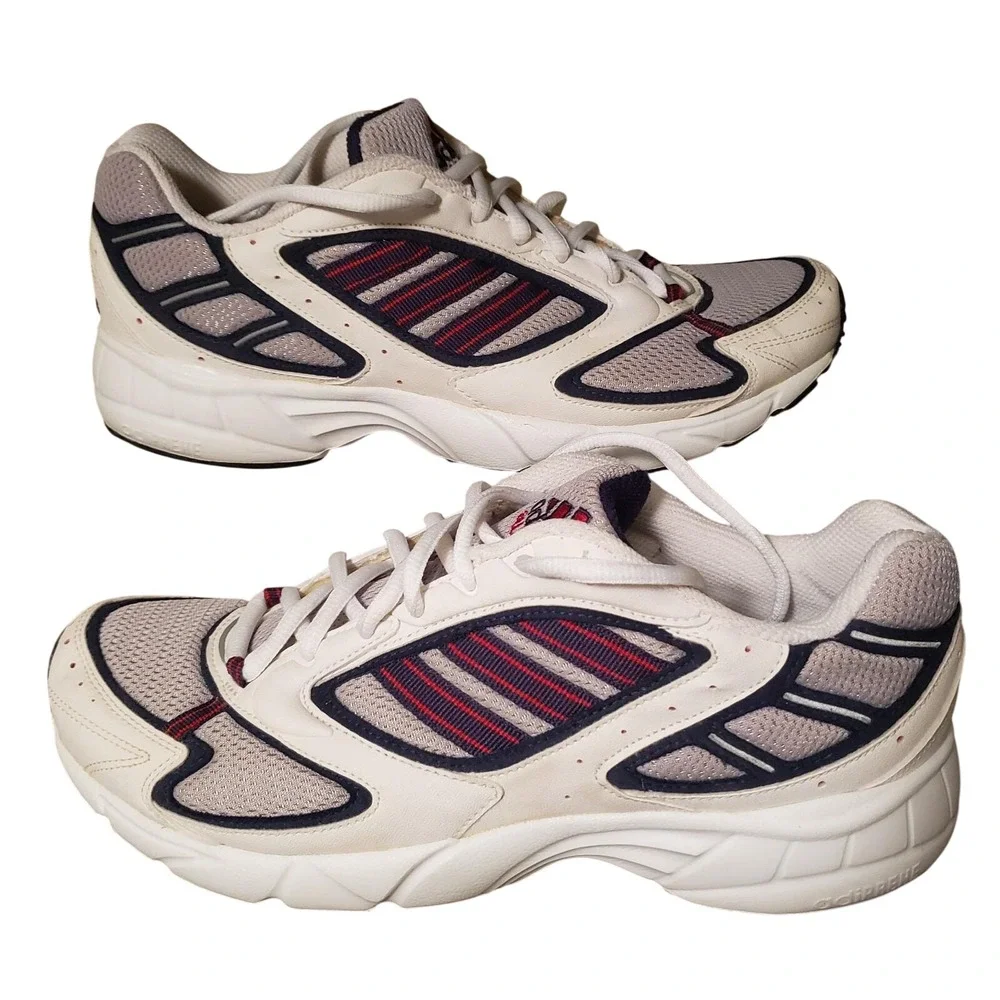 NWOB VTG 90s Adidas Running‎ Shoes White Gray Red Stripes Athletic Sneakers